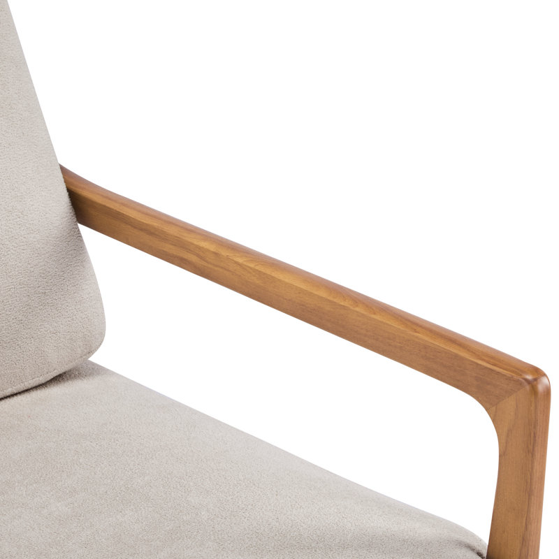 Fauteuil rembourré gris, Tissu gris clair