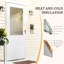 Dalle de porte d'entrée avec cadre insonorisant - 1 verre transparent, bois massif apprêté blanc-122528772-122260616
