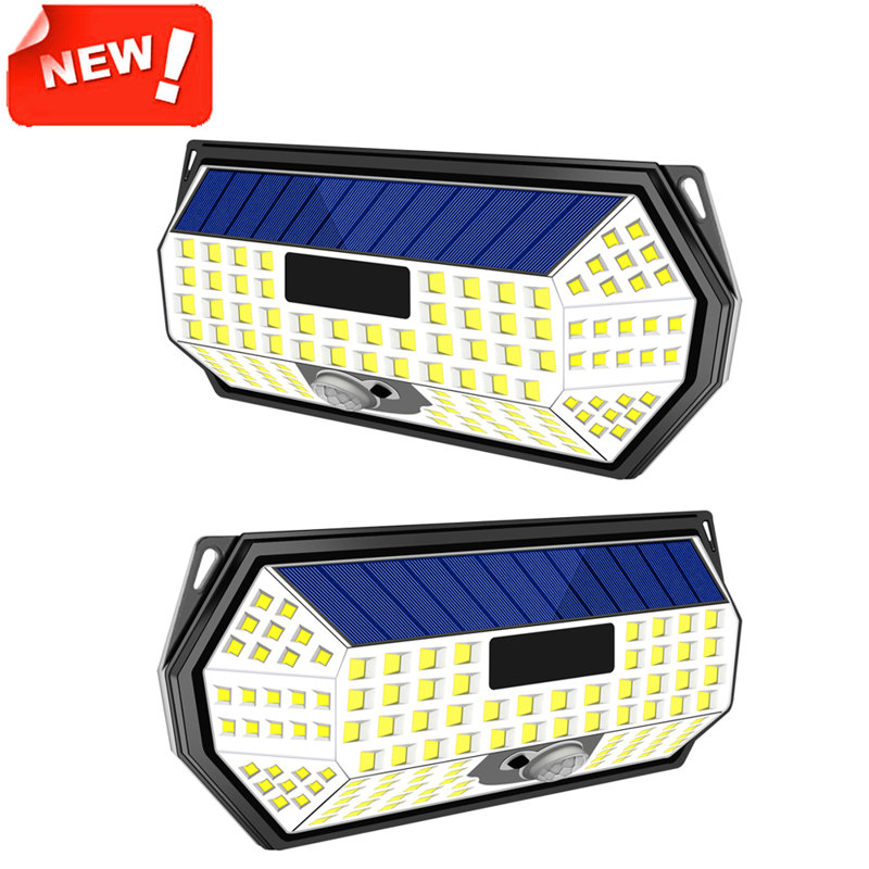 Count 2-Watt LED Solar Power Dusk to Dawn Outdoor Security Wall Pack with Motion Sensor (Pack of 2)