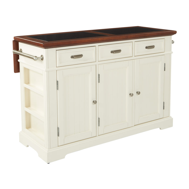 Ensemble pour îlot de cuisine Hewson, Blanc / chêne rétro