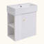 Meuble-lavabo flottant moderne avec lavabo en céramique et rangement à droite