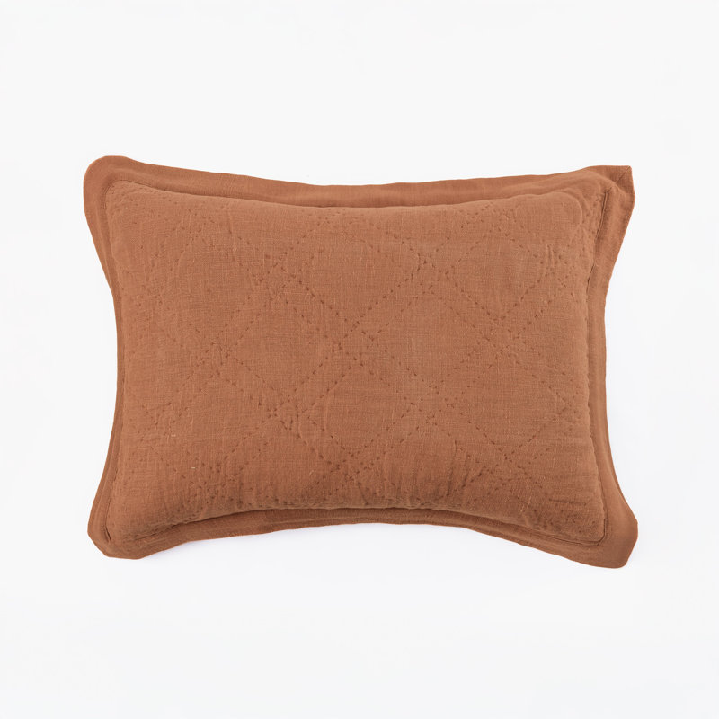 Taie décorative en lin Kyler, ocre, standard, Twin Extra Long Sham