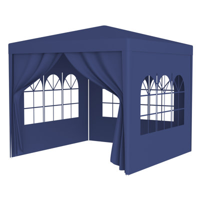 Auvent de pavillon bleu 10 pi x 10 pi pour l'extérieur - peut accueillir 10 personnes, diverses occasions de mariage 10 pi x 10 pi procurant ombre et confort lors d'événements