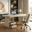 Bureau de direction moderne blanc cassé avec armoire de rangement réversible et tiroir Drish-1228429179