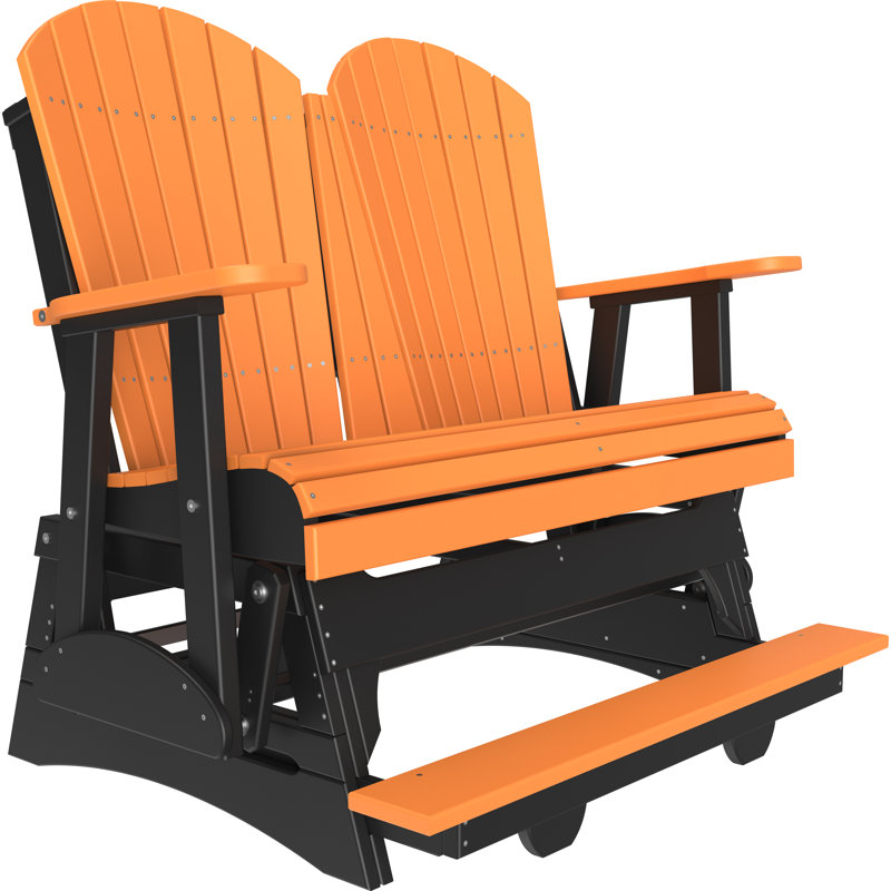 Banc d'extérieur coulissant en polywood, Orange / noir