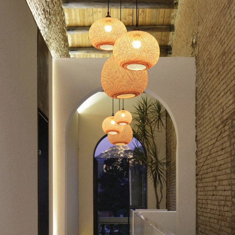 Alvion 1 - Light Natural Chandelier Pendant, 30cm H x 30cm W x 30cm  D