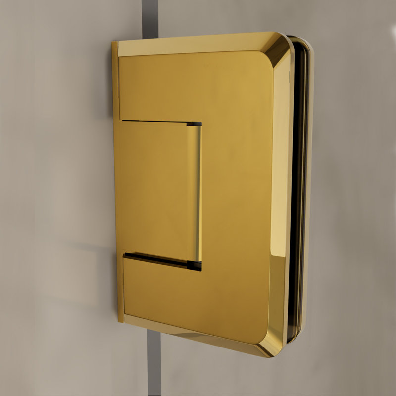 Charnière de porte de douche à fixation murale réglable en verre de 3/8 po et 1/2 po d'épaisseur avec plaque arrière décalée et finition laiton à vie