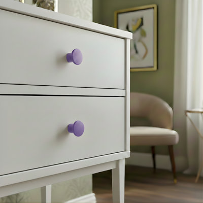 ROUS Hardware Mid-Century Modern Aluminum Round Cabinet Knob,Royal (Purple) 1-Count
