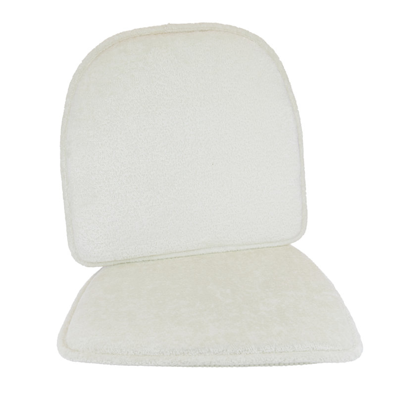 Ensemble de 2 coussins de chaise de cuisine en peluche antidérapants Klear Vu The Gripper, 15 po x 16 po x 2 po, Blanc