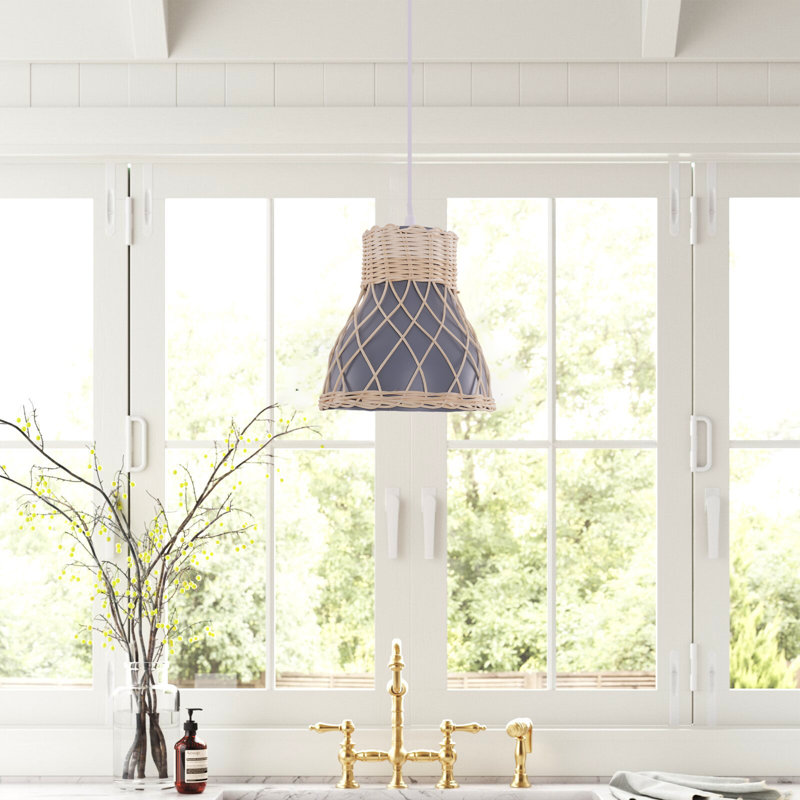 1 - Light Natural Pendant, Dark Green