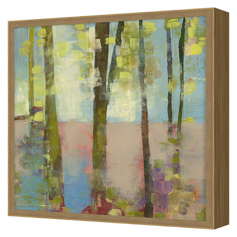«Forest Meadow 3» par Maeve Harris - peinture sur toile à cadre unique, H 36 po x l 36 po x P 2,38 po, Chêne