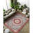 Marisol Burgundy Beige Gray Oriental Machine Printed Cotton Polyester Area Rug-1590592132