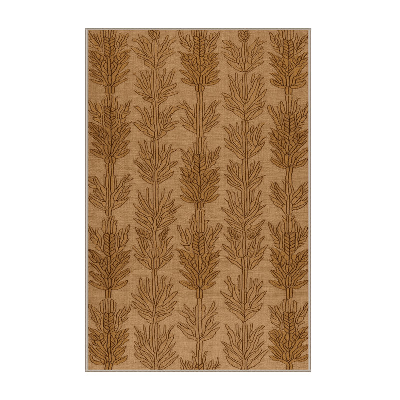 Washable Wheat Sheaves Farm Area Rug, Rectangle 5' x 7'