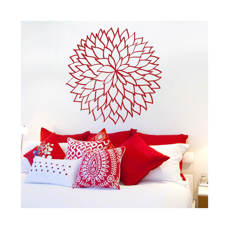 Plants & Flowers Wall Decal, Dark Red
