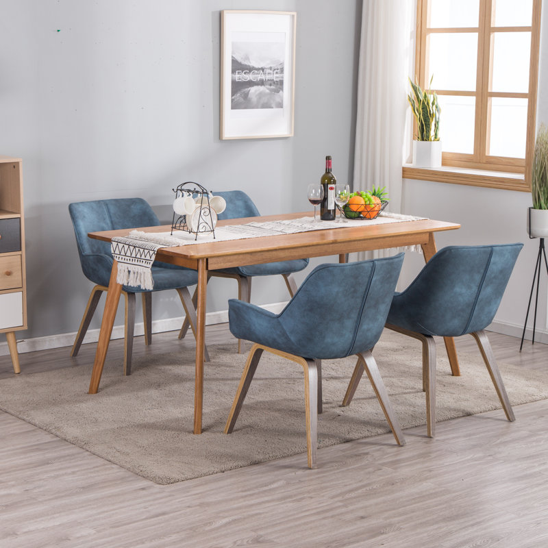 Fauteuil Abubakkar, Bleu, Chêne argenté