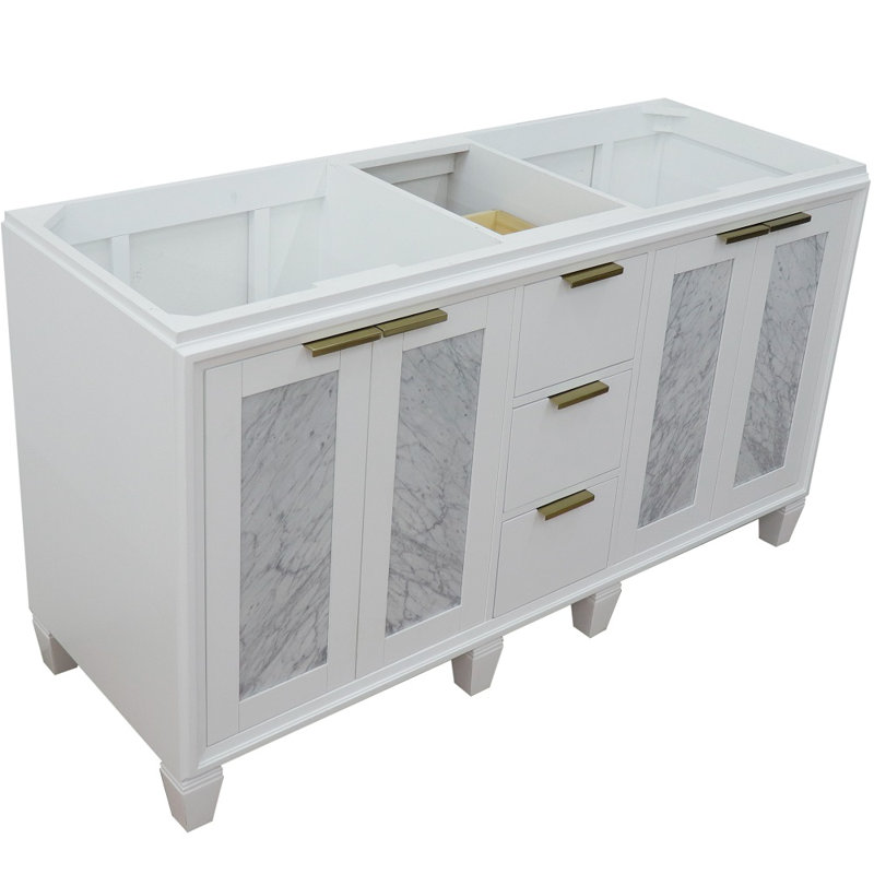 Schreck 60'' Double Bathroom Vanity Base Only, White