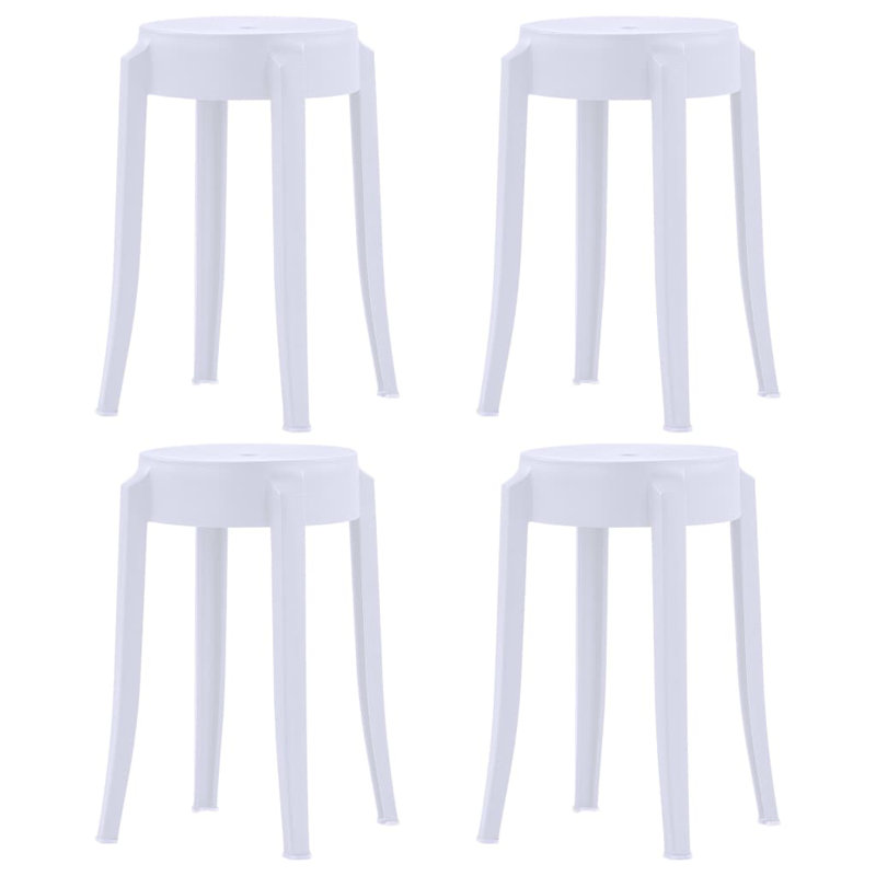Lonny Plastic Accent Stool, White
