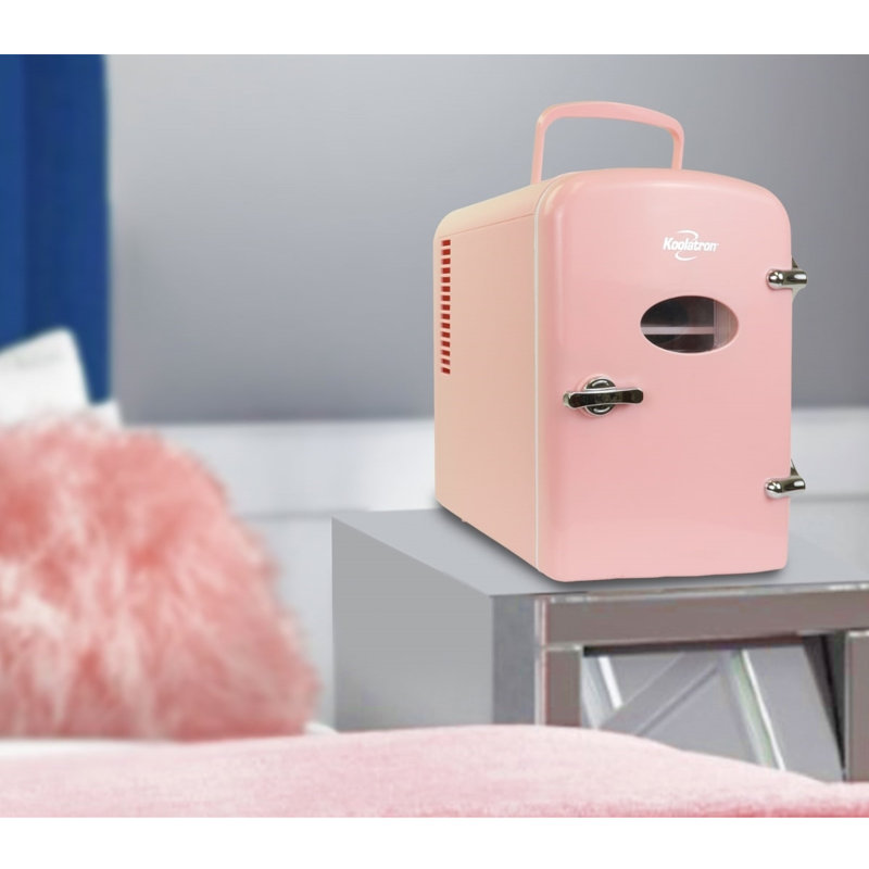 Koolatron Retro 4.2 Qt. Countertop Mini Fridge, Pink