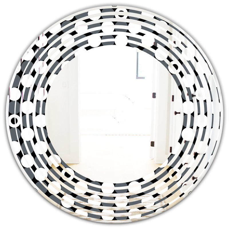 Miroir mural sans cadre à motif géométrique xiv wave, H 24 po x l 24 po