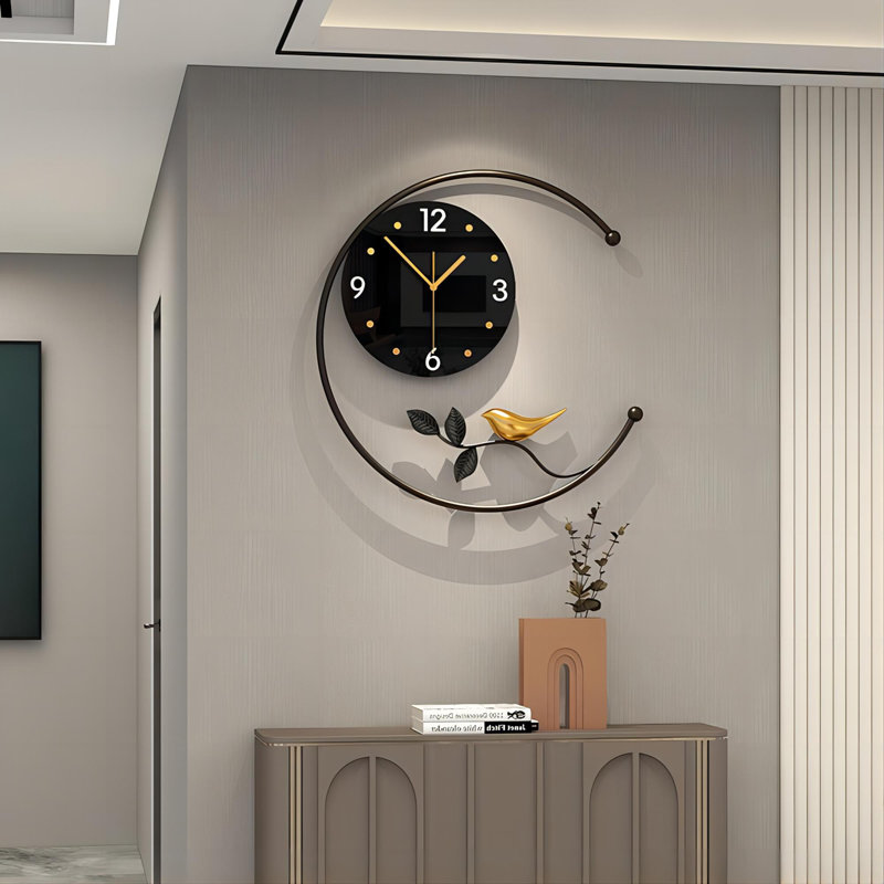 Lumière de luxe moderne décoration mode horloge filet de salon rouge créatif simple horloge atmosphérique