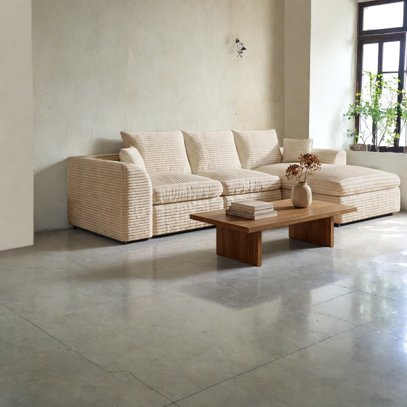 Canapé modulaire à compression en L 102 po