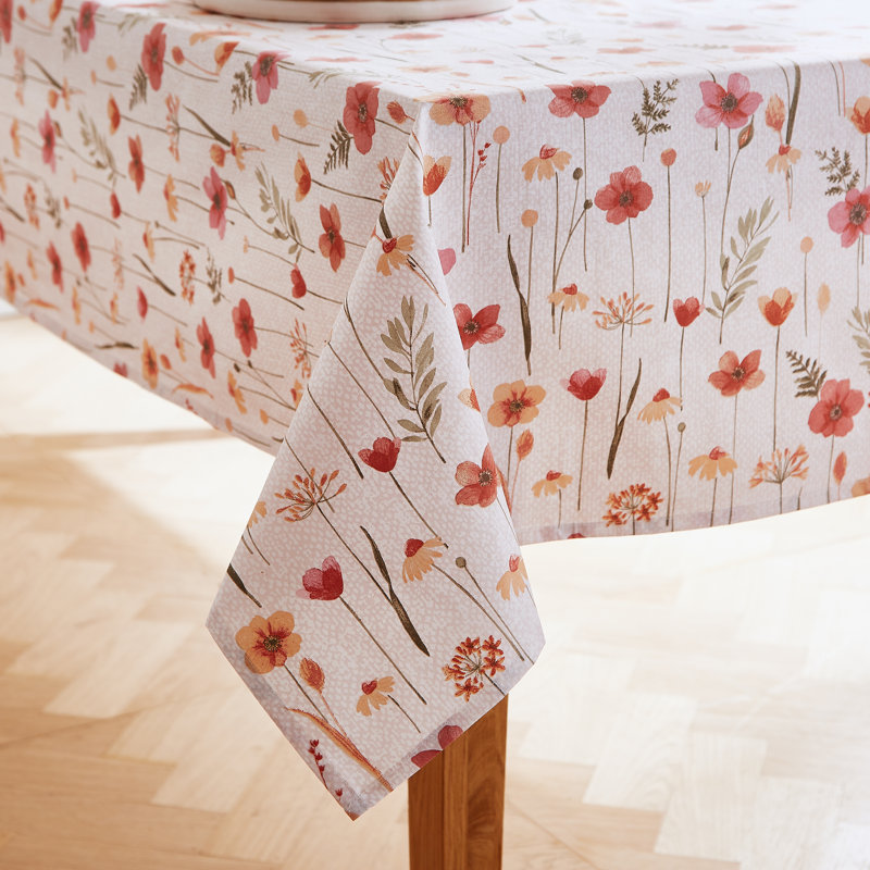 Harvest Flowers Cotton Table Cloth, 137cm W x 229cm L