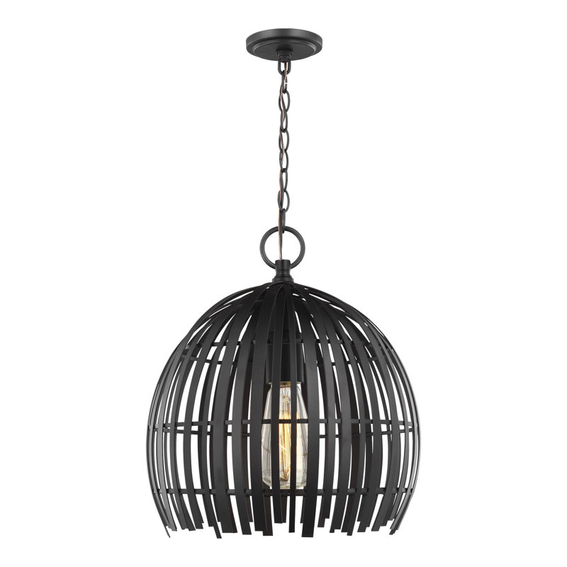 Hanalei 1 - Light Pendant, Midnight Black, 13.25" H x 11.5" W x 11.5" D