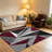 Burgundy Grey Geometric Triangle carpet-easy to clean, machine-washable, soft and comfortable; suitable for door mats, kitchens, living rooms, bedrooms, corridors, and laundry areas. Easy to clean, durable carpet for home decoration.-277768896