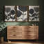 «Minimal Black Leaf Botanical Modern Nature», art mural encadré 3 pièces-1792173728-1792173731
