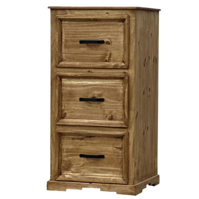 Deronna 3 -Drawer Solid Wood File Cabinet
