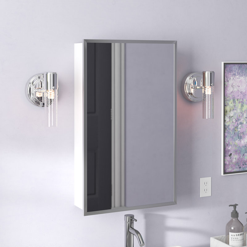 Scottville Residential Medicine Cabinet, 36" H x 16" W x 4.25" D, Recessed, Beveled Edge Mirror