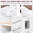47.2-Inch Rolling Kitchen Island With Drop Leaf, 9 Smooth Rotation Wheels, And Removable Side - Design, Adjustable Shelf, Pot Organizer White Two Drawers, 3 , Trash Can Cabinet-2046706913