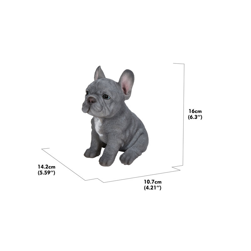 Statue chiot bouledogue français assis