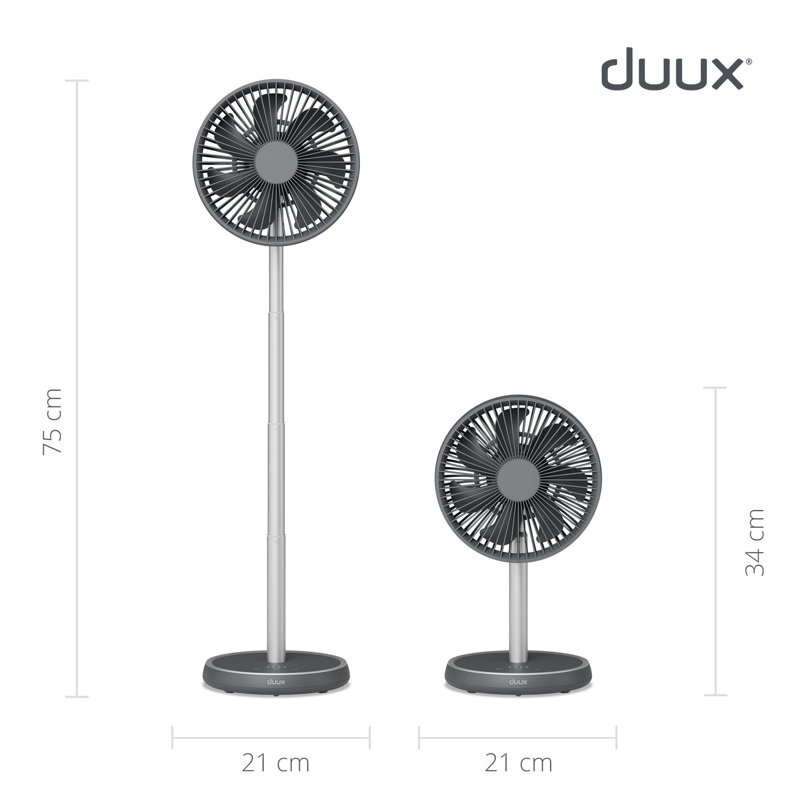Rize Cordless Fan, Charcoal