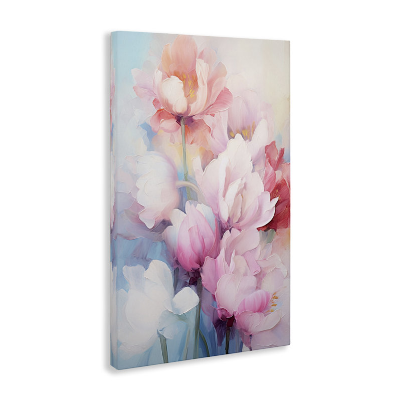 "Soft Tulip Blossoms", art mural sur toile par Gina Kelly, H 24 po x l 16 po