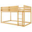Lit superposé bas simple au-dessus de simple avec échelle - Lit superposé au sol en bois massif pour enfants et adolescents, naturel-1613935698