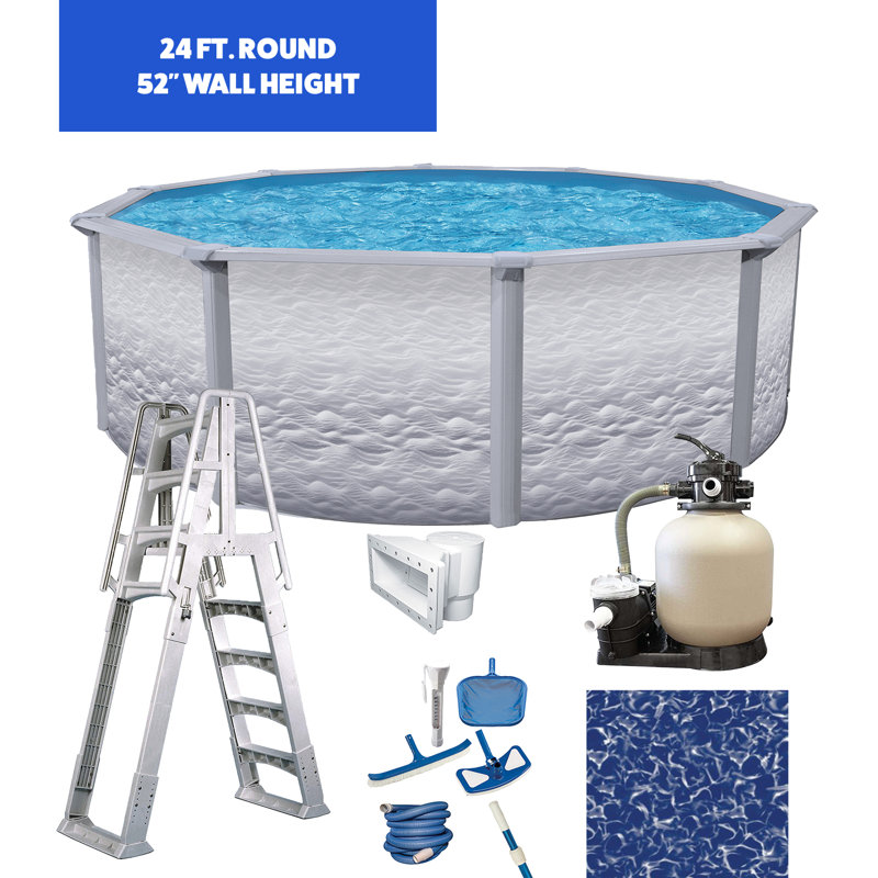 Aquarian Steel Hard Sided Pool, 24' W x 52" H