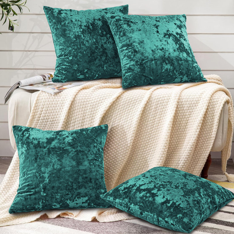 Housses de coussin en velours écrasé, Saphire