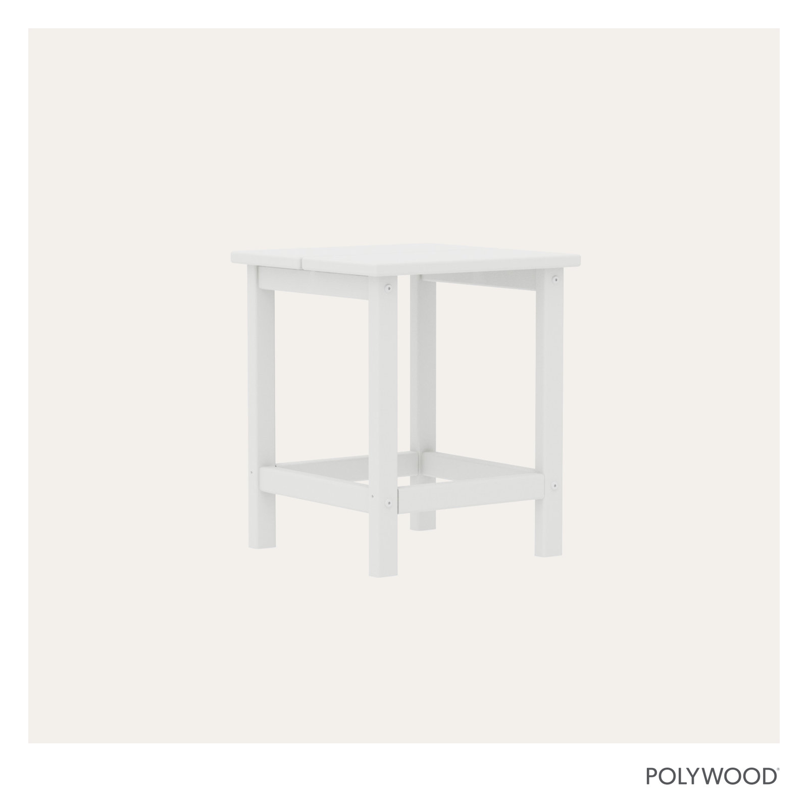 POLYWOOD® Studio 15" Patio Side Table, White