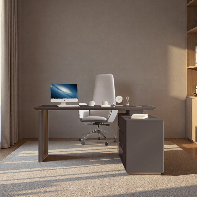 Bureau simple avec tiroir pour ordinateur, Gris, H 29,53 po x l 55,12 po x P 47,24 po