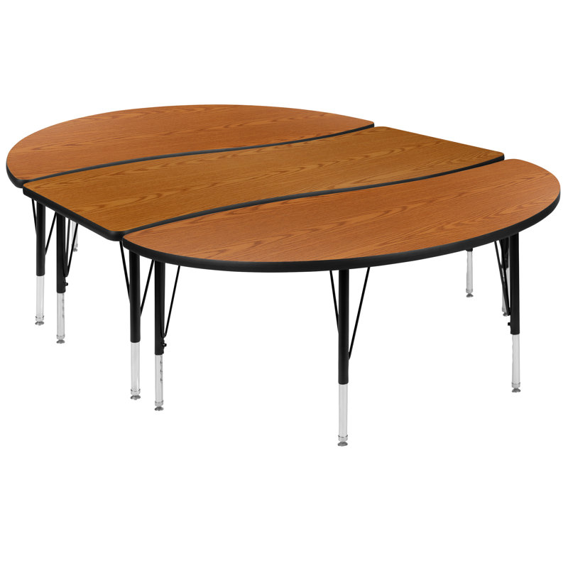 Ensemble de 3 tables d'activités Goddard, L 60 po x P 86 po x H 16,25 po - 25,25 po, Chêne