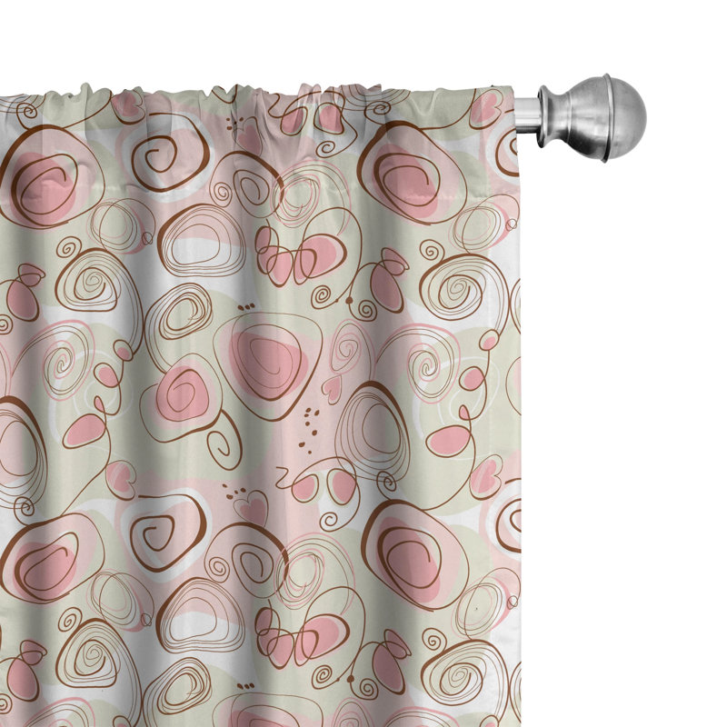 Doodle Floral Semi-Sheer Rod Pocket Sliding Panel, 28" x 84"