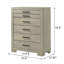 Commode à 5 tiroirs en chêne gris scié brut Daejanae