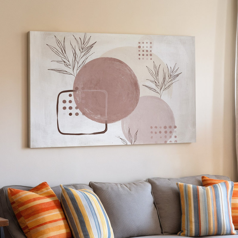 Toile, "Design A Minimalist Artwork" Doté d'une composition harmonieuse de doux art mural, cercles discrets dans différentes nuances de rosé, art mural sur toile