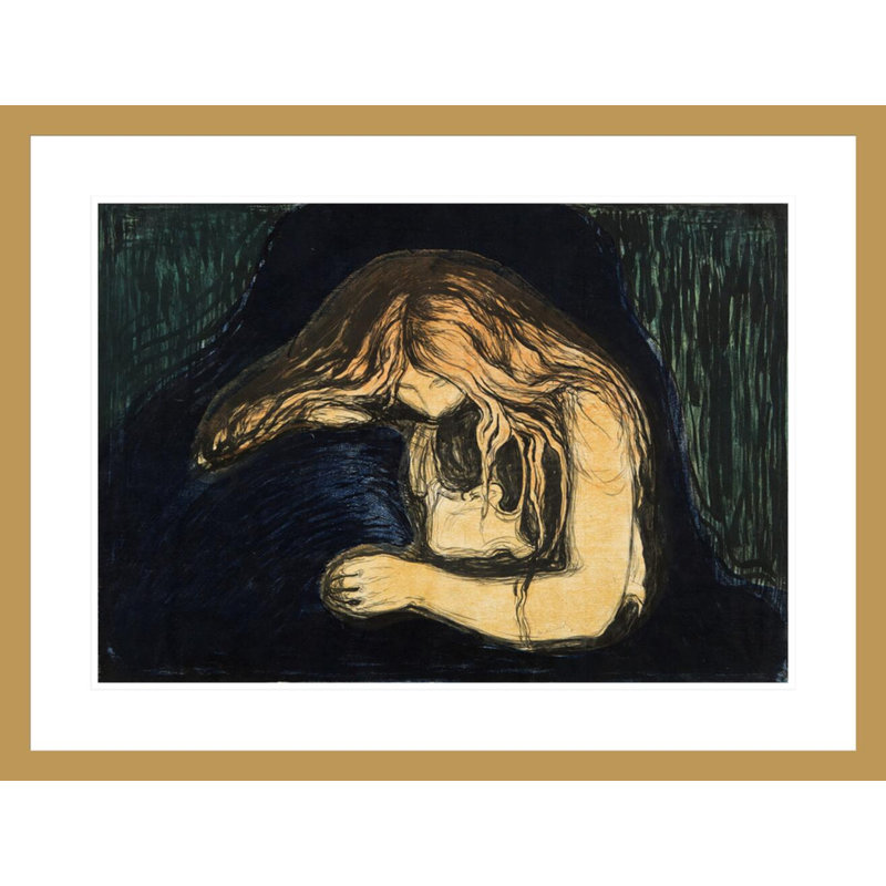 «Vampire II» par Edvard Munch, impression giclée sur cadre, H 22,46 po x l 29,5 po