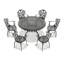 Ensemble de luxe 5 pièces de meubles de patio en aluminium coulé avec coussins-371806352
