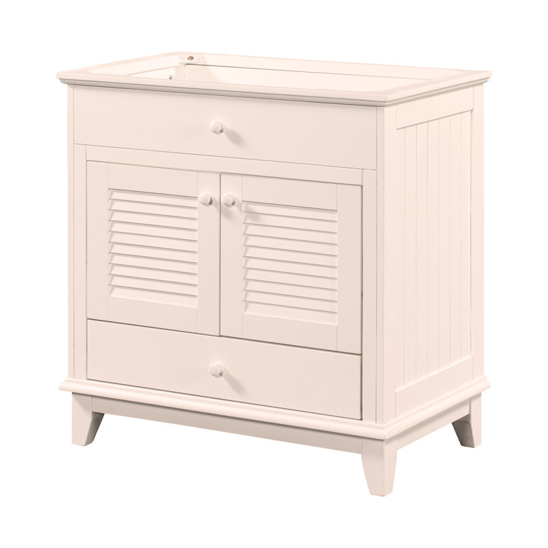 Base de meuble-lavabo 30 po sans lavabo, armoire de salle de bain avec deux portes et un tiroir,