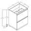 Meuble-lavabo de salle de bain brun autoportant 24 po avec 2 tiroirs, bois d'ingénierie, Classy Essential