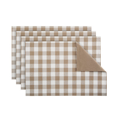 Gracie Oaks: accessoires de cuisine moderne Buffalo, napperon 18 po x 12 po, taupe