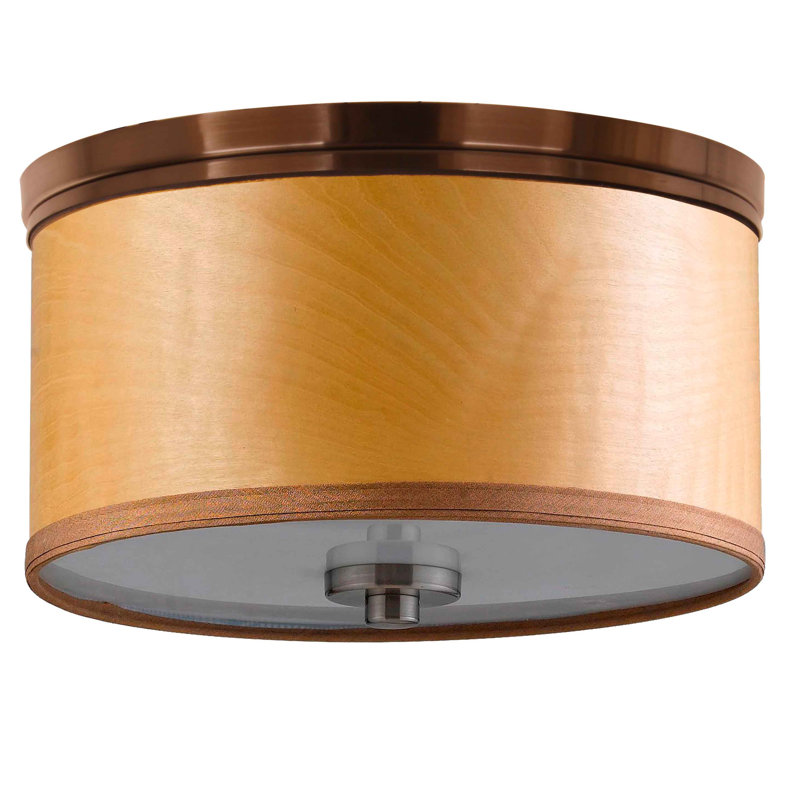 Plafonnier encastré cylindrique simple 26,75 po à 3 lumières Juhasz, Brûlé, Nickel